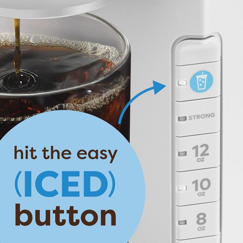 Keurig صانعة القهوة الفردية K-Iced – زر التحضير فوق الثلج، تصميم مدمج، هدية مثالية لعشاق القهوة المثلجة، أبيض - Image 3
